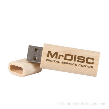 Rounded wood USB flash drive, 512MB-16GB, customized customer's logo